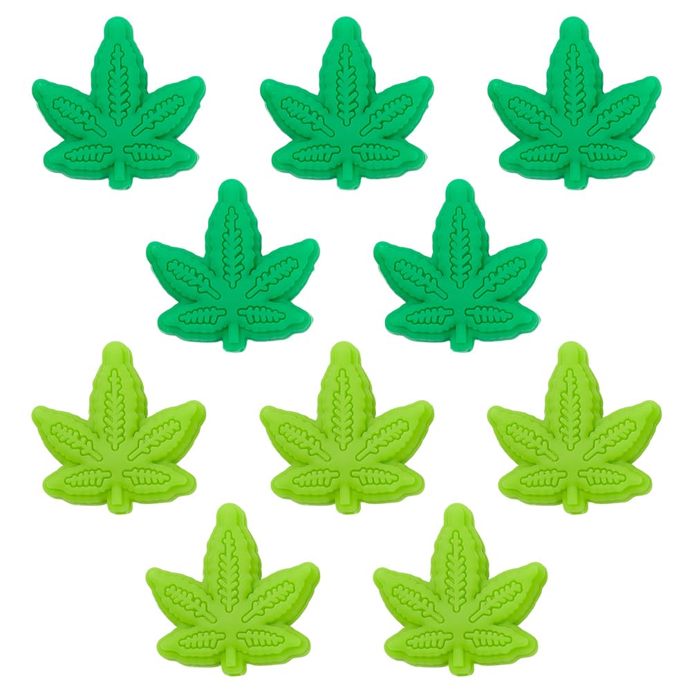 GOMAKERER 24 Pcs Silicone Maple Beads, 2 Colors Plant Pot Bead Rubber Flat Loose Spacer Beads for Beaded Pen Keychain Phone Strap Jewelry Making DIY Lanyard Making