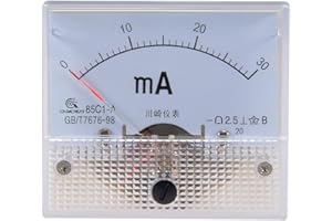 uxcell Analog Current Panel Meter DC 0-30mA 85C1 Ammeter 64x60x56mm for Auto Circuit Testing Charging Battery Ampere Tester G