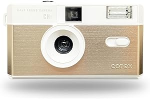 Corex Half Frame Reusable 35mm Camera CH1, Built in Flash and Compatible with 35mm Color Negative or B&W Film (Film and Battery NOT Included) Limited Edition Free Blue and Yellow Filters
