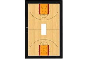 SPTVAN Basketball Court Black 1 Gang Light Switch Cover Single Toggle Wall Plate Decorative Switchplate Electrical Faceplate for Boys Kids Bedroom Nursery House Living Room Decor