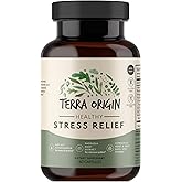 TERRA ORIGIN Healthy Stress Supplement | 60 Capsules | KSM-66 Organic Ashwagandha, L-Theanine, Rhodiola Extract, Astragalus Root and Holy Basil | Stress and Mood Support