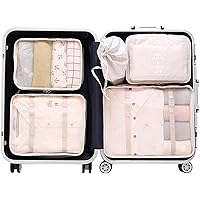 Mossio 6 Set/7 Set Packing Cubes with Shoe Bag - Foldable Travel Luggage Organizer Storage Bags