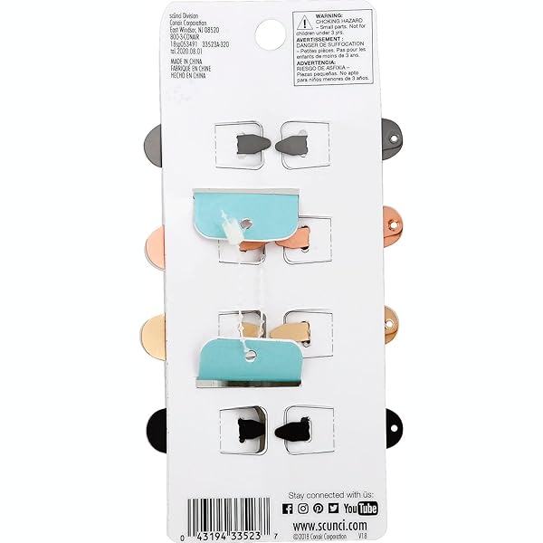 CONAIR DOUBLE CLIP SNAP CLIP 4 CT, ASSORTED, 0.05 POUNDS