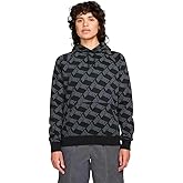 Nike Women's Sportswear Gel Essentials Printed Fleece Pullover Hoodie (as1, alpha, m, regular, regular) Black