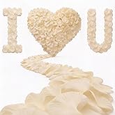 VKshop 2400 Ivory Rose Petals,Artificial Roses Petals for Valentines Day,Romantic Night,Wedding - Fake Roses Flower Petals for Party,Anniversary Decorations