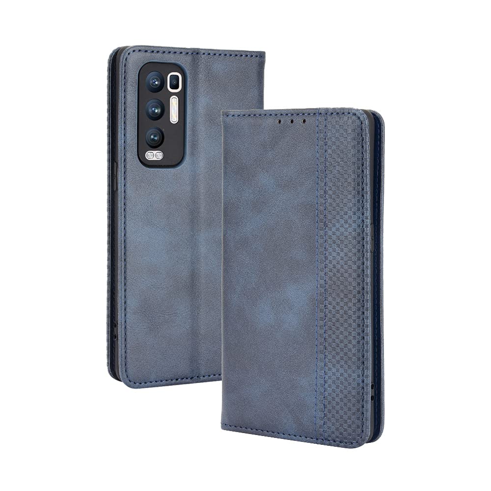 BellaCase Oppo Find X3 Neo Case [Wallet Case] [Kickstand] [Card Slots] [Magnetic Flip Cover] Compatible with Oppo Find X3 Neo Smartphone(Blue)