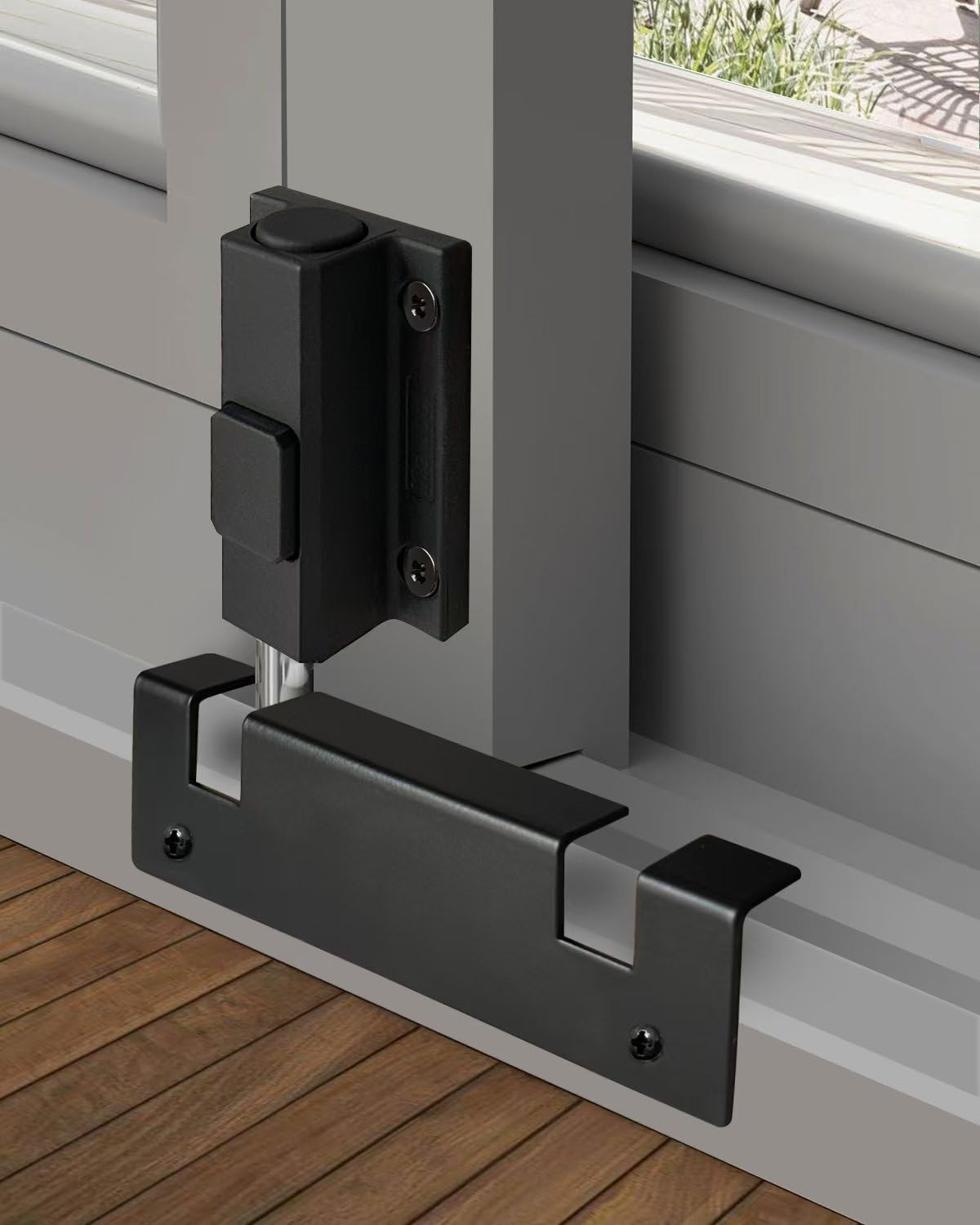 Glass Sliding Door Lock, Black Sliding Door Foot Lock, Sliding Patio ...