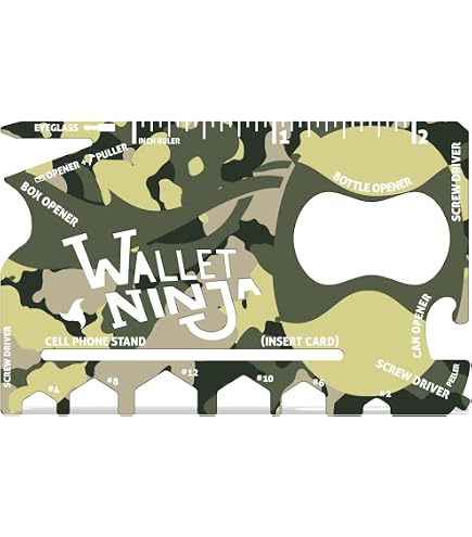 Wallet Ninja Multitool - 19-in-1 Werkzeug In Kreditkartengröße, TSA-freundlich - Offiziell US-Armee