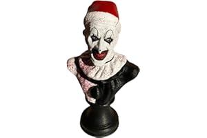 WHBBBJ Scary Evil Clown Bust Statue, Halloween Ornaments, Scary Halloween Clown Decoration, Realistic Clown Figurine, Ghost Scary Sculpture, Horror Halloween Decorative, for Home Office Party Decor(C)