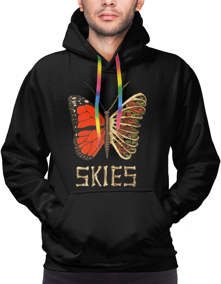 Lil Skies Men Design Long Sleeve Hoodie Fashion Jacket with Hat Casual Black