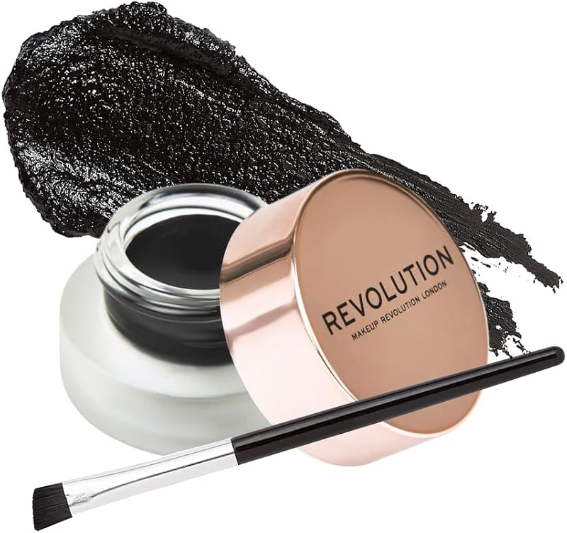 Makeup Revolution Gel Eyeliner Pot 3g With Angled Brush Black Dramatic Wing
