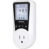 SURAIELEC Watt Meter, Plug-in Socket Power Meter, Auto Cost Calculator, Backlit Large Display, Overload Protection, Kilowatt