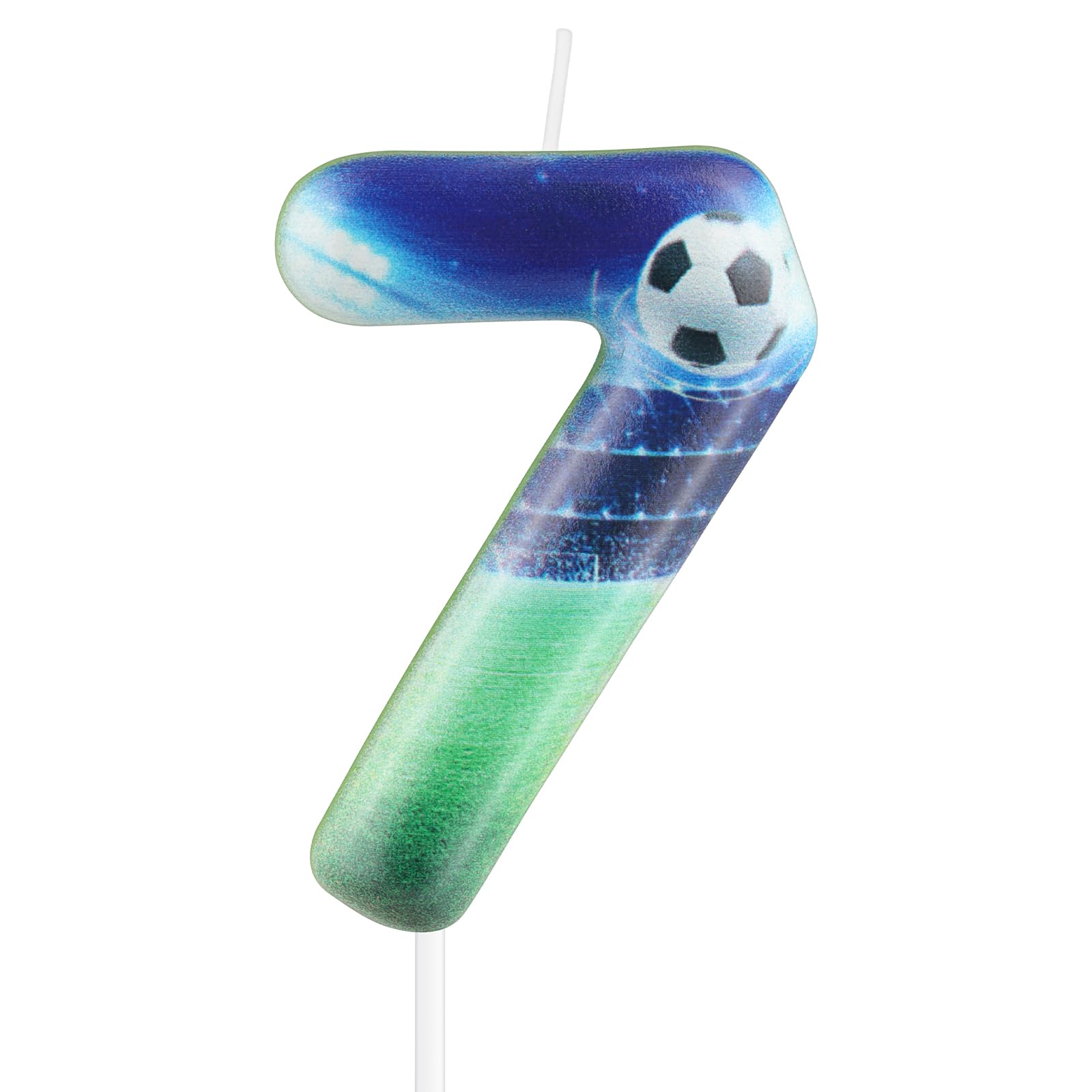 Football 7th Birthday Candles for Cake,7th Birthday Decorations for Boy,Soccer Number 7 Candle for Football Themed Party Decorations,Soccer Candles for Boys Men Ball Party Celebration Supplie