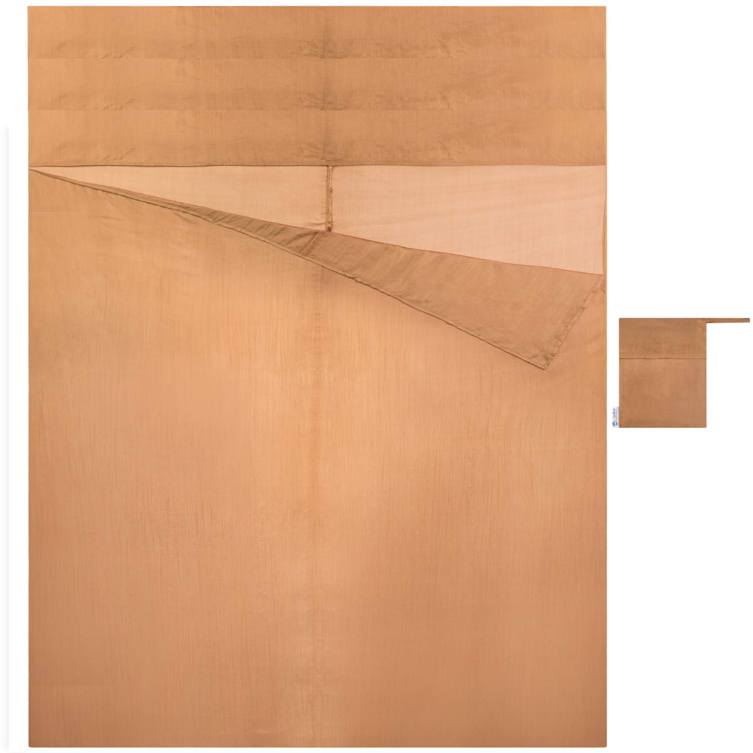 Vagabag- Luxury Silk Sleeping Bag Liner - 100% Natural Silk Travel Sheet - Anti Mosquito, Anti Bugs - Compact and Ultra lightweight (Cinnamon Brown, 2 Pers. 67x90 in)