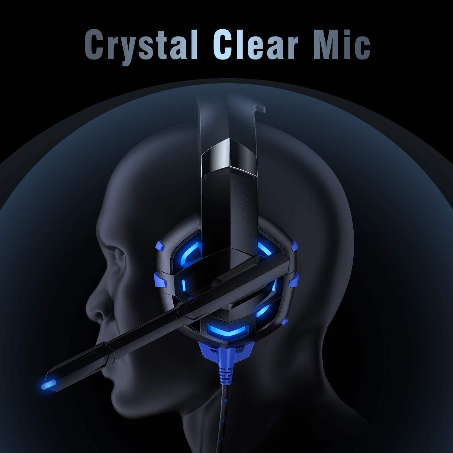 RUNMUS Gaming Headset Xbox One Headset PS4 Headset with Crystal Clear Mic & LED Light, Compatible with PC, PS4, Xbox One Controller(Adapter Not Included): Electronics