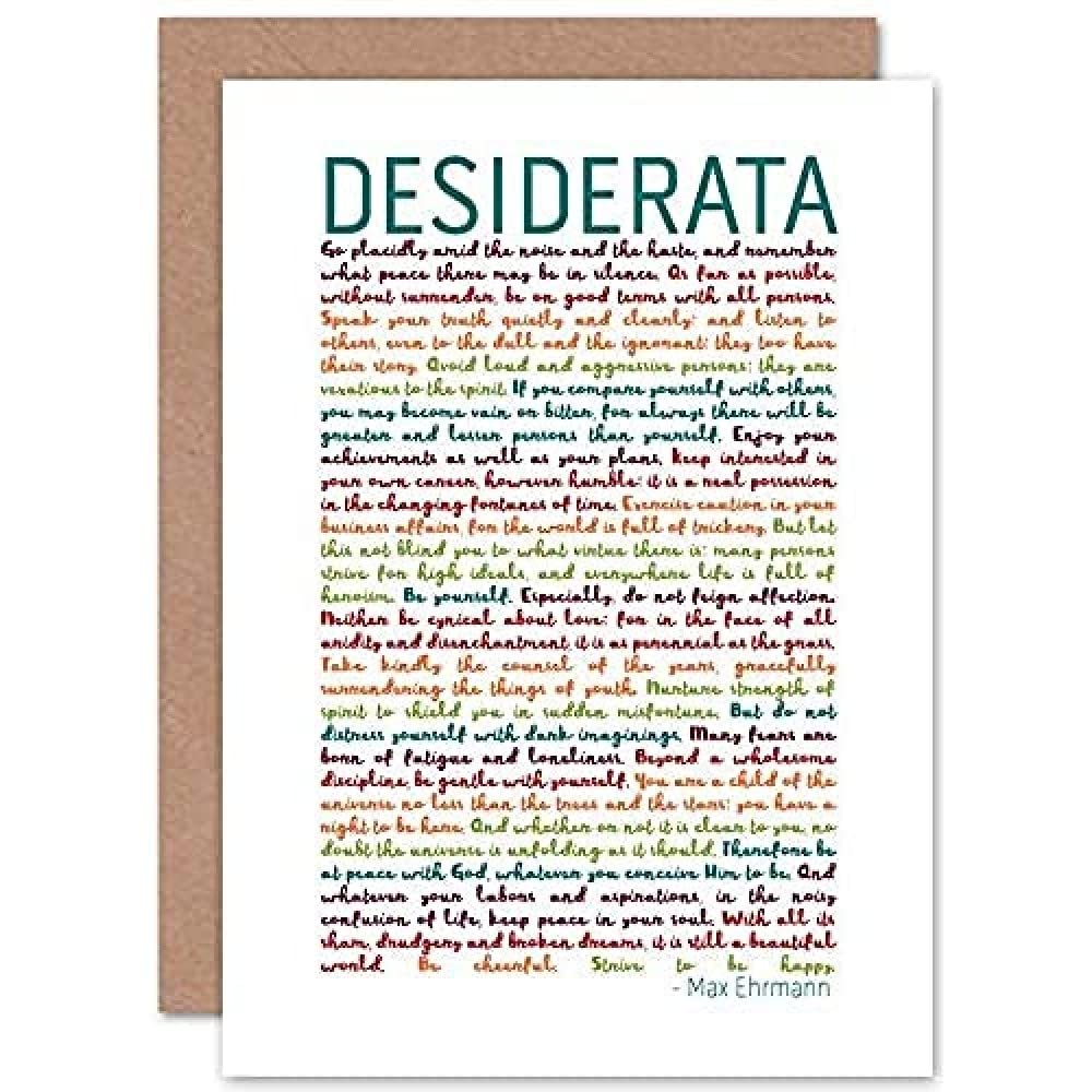 Fine Art Prints Desiderata Rainbow Words Ehrmann Typography Greetings Card