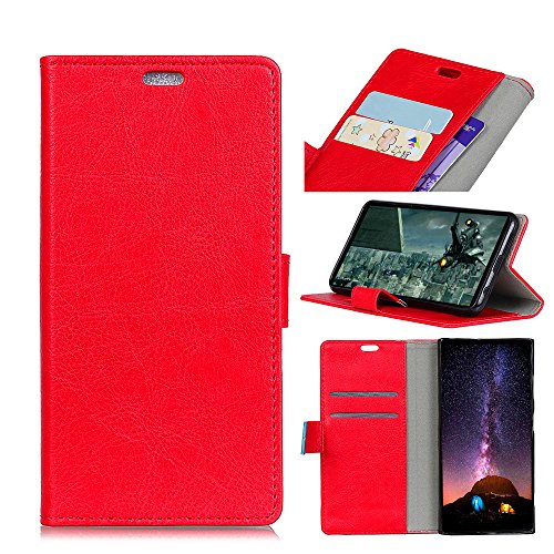 Scheam Motorola Moto E5 Play Wallet Leather Case with Protective Durable Phone Case Shell Folio flip Cell Phone Cover Bag with Card Slots,Cash Pocket,Red