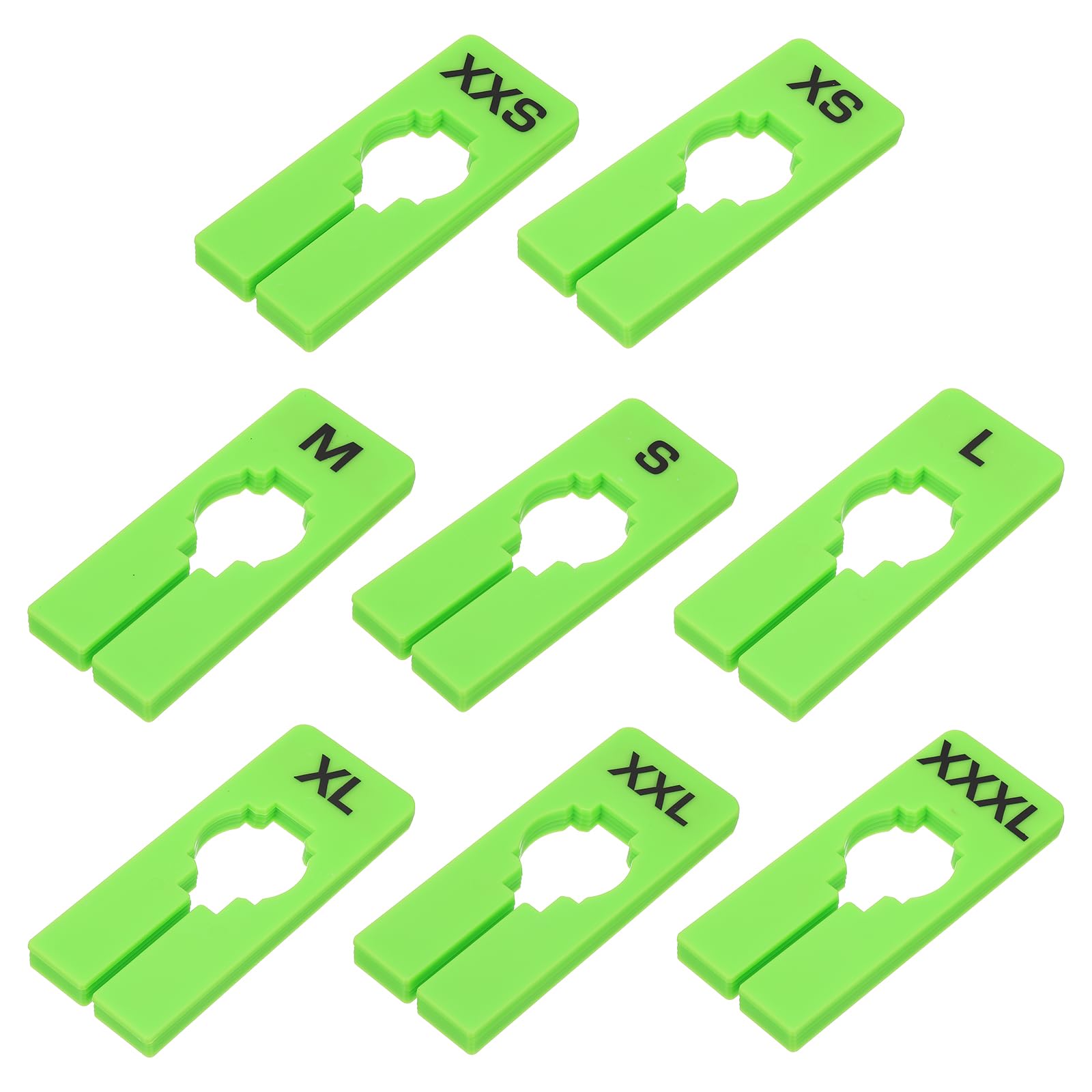 PATIKIL Clothes Dividers for Hanging Clothes, 40 Pack 8 Sizes Rectangle Pre-written Clothing Rack Dividers Size Mark Label Sorting Separator for Closet, Green