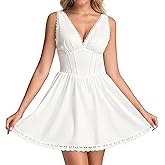 KUTUMAI Floral Corset Mini Dress Summer V Neck Lace Up Cute Graduation Short Dresses for Women 2026