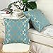 CaliTime Pack of 2 Throw Pillow Covers Cases for Couch Sofa Home Decoration Modern Quatrefoil Geometric Trellis Chain 18 X 18 Inches Teal/Gold