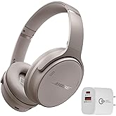 Bose QuietComfort Bluetooth Headphones, Wireless Headphones with Active Over Ear Noise Cancelling and Mic, + Green Extreme 20W 2-Port Wall Charger (Sandstone)