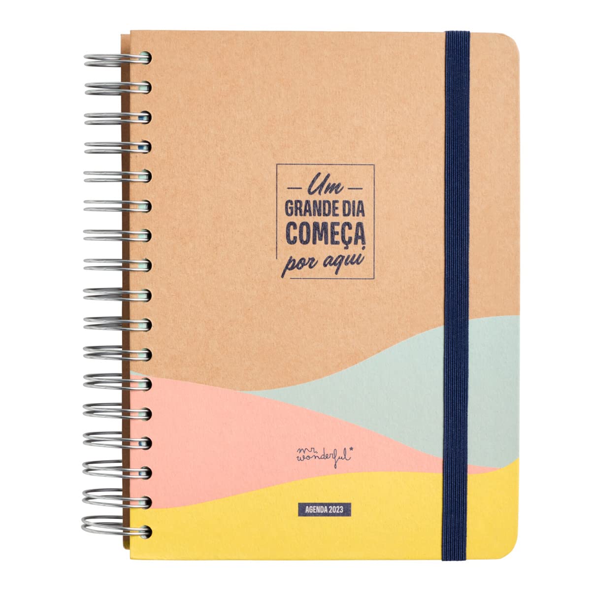 Mr. Wonderful - 2023 Classic daily annual planner - A great day starts here, brown, WOA2212293PTZ0 (in Portuguese)