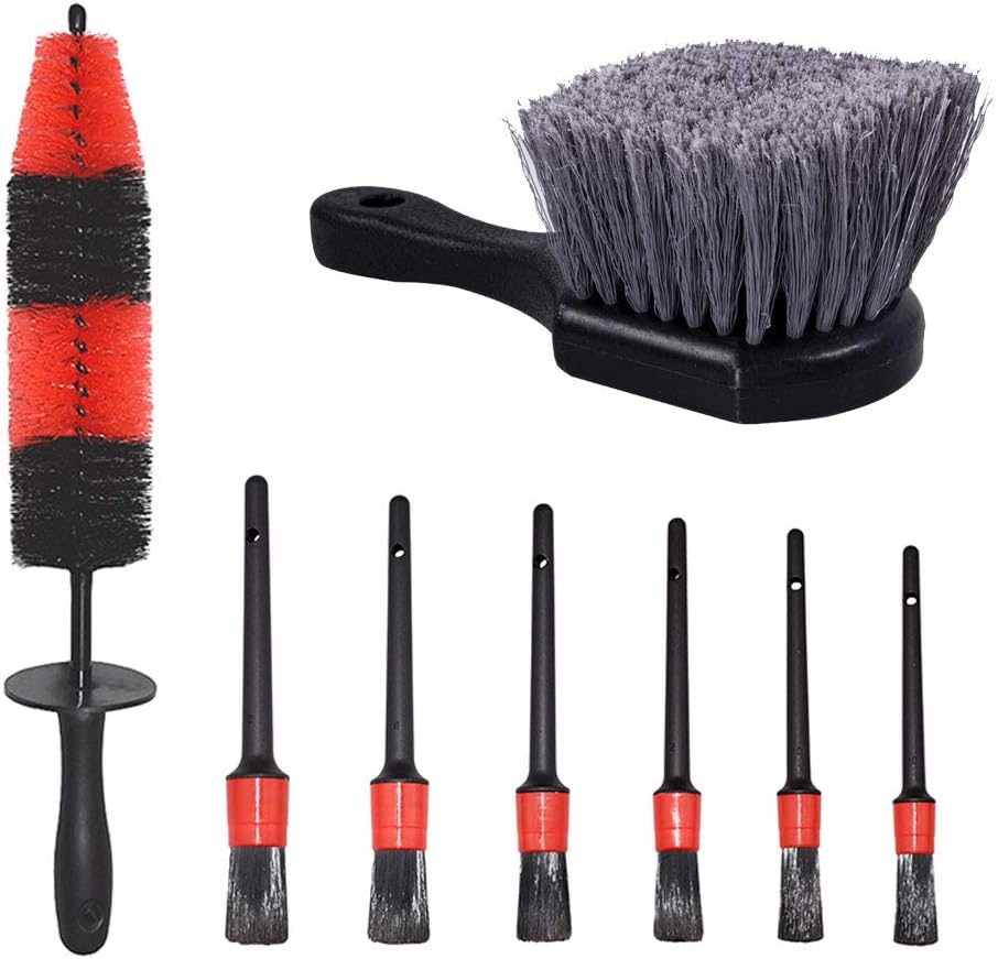 bzczh Wheel & Tire Brush,8 Pcs Car Detail Washing Brush Set