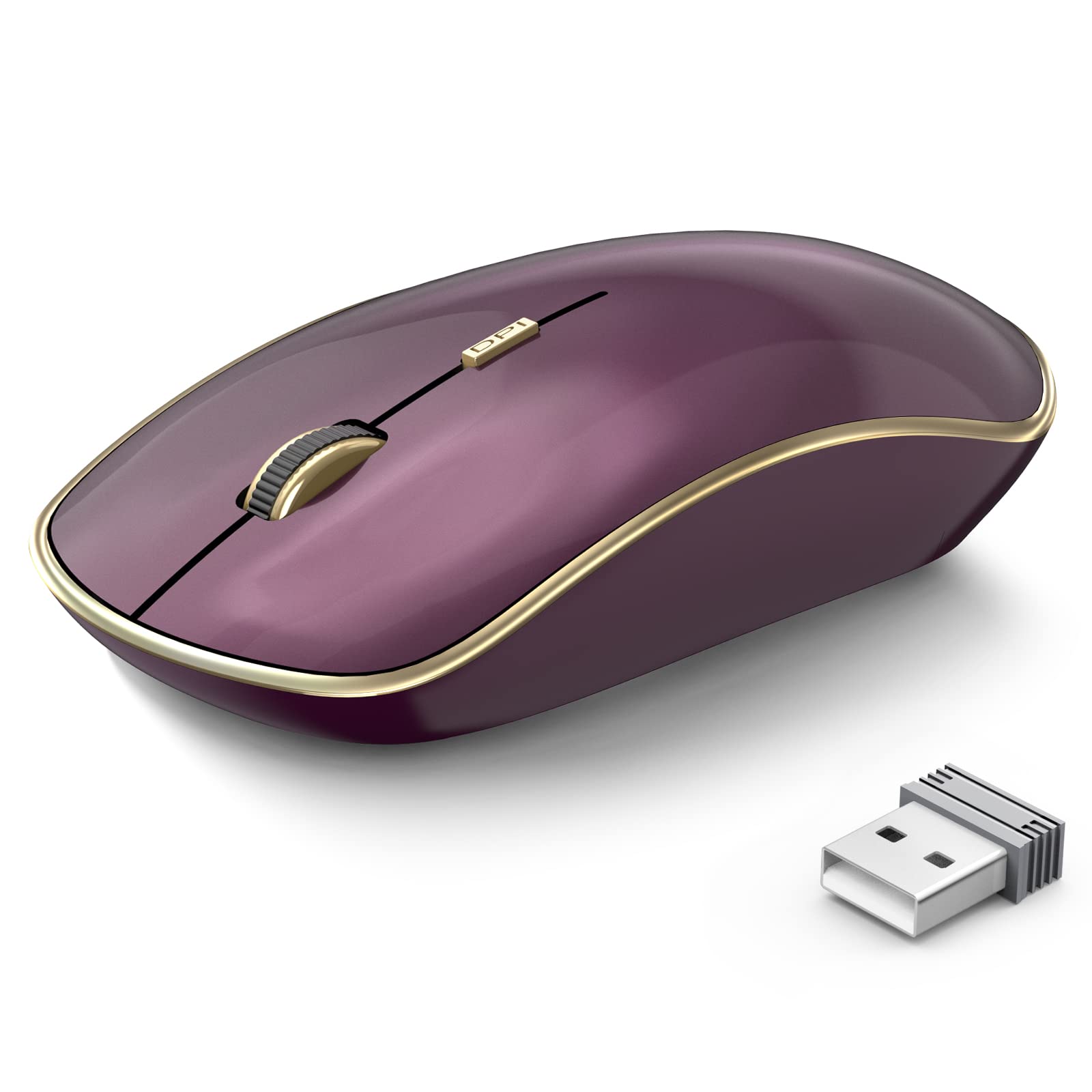 Photo 1 of JOYACCESS J Wireless Mouse for Laptop, 2.4G Slim Wireless Silent Mouse, Portable Wireless Computer Mouse, 3200 DPI, USB Wireless Mouse for Desktop, Notebook, Chromebook, PC (Wine Red)