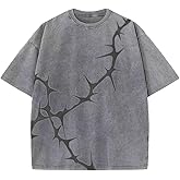 Y2K Graphic T-Shirts Vintage Oversized Tees Streetwear Casual Acid Washed Tops for Men Women