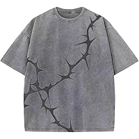 Gothic Oversized Printed T-Shirt Harajuku Street Trend Men