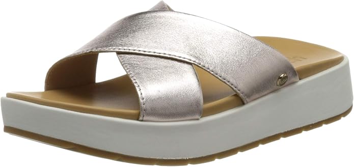 Amazon.com | UGG Women's Slide Sandal, Rose Gold Metallic, 6 us | Sandals