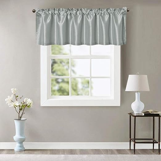 Amazon Com Faux Silk Valance Curtains For Living Room 16 Inch