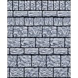 Spooky Gray Stone Wall Plastic Scene Setter - 48" x 40' - Perfect for Halloween, Haunted Houses & Themed Events (1 Roll)