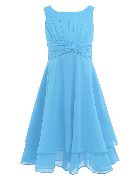 CHICTRY Kinder Mädchen Kleid Festlich Prinzessin Partykleid Hochzeit Chiffon Festzug Brautjungfer Gr. 104-164