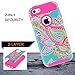 iPhone 5C Case,iphone5C Case,Kmall(TM) for iPhone 5C 2in1 High Impact Hybrid Dual Layer Case Heavy Duty Case Full-body Matte Rugged Armor Cover Case with Totem Tribe Floral Pattern (Hot Pink)