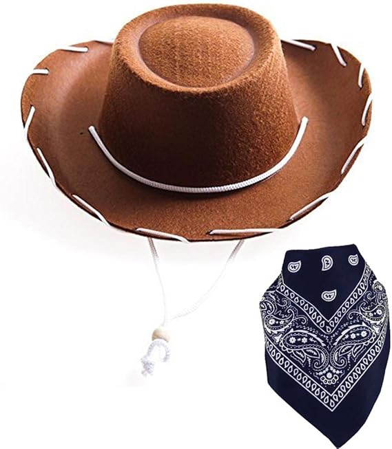 Funny Party Hats Cowboy Hat Brown Felt Cowboy Hat