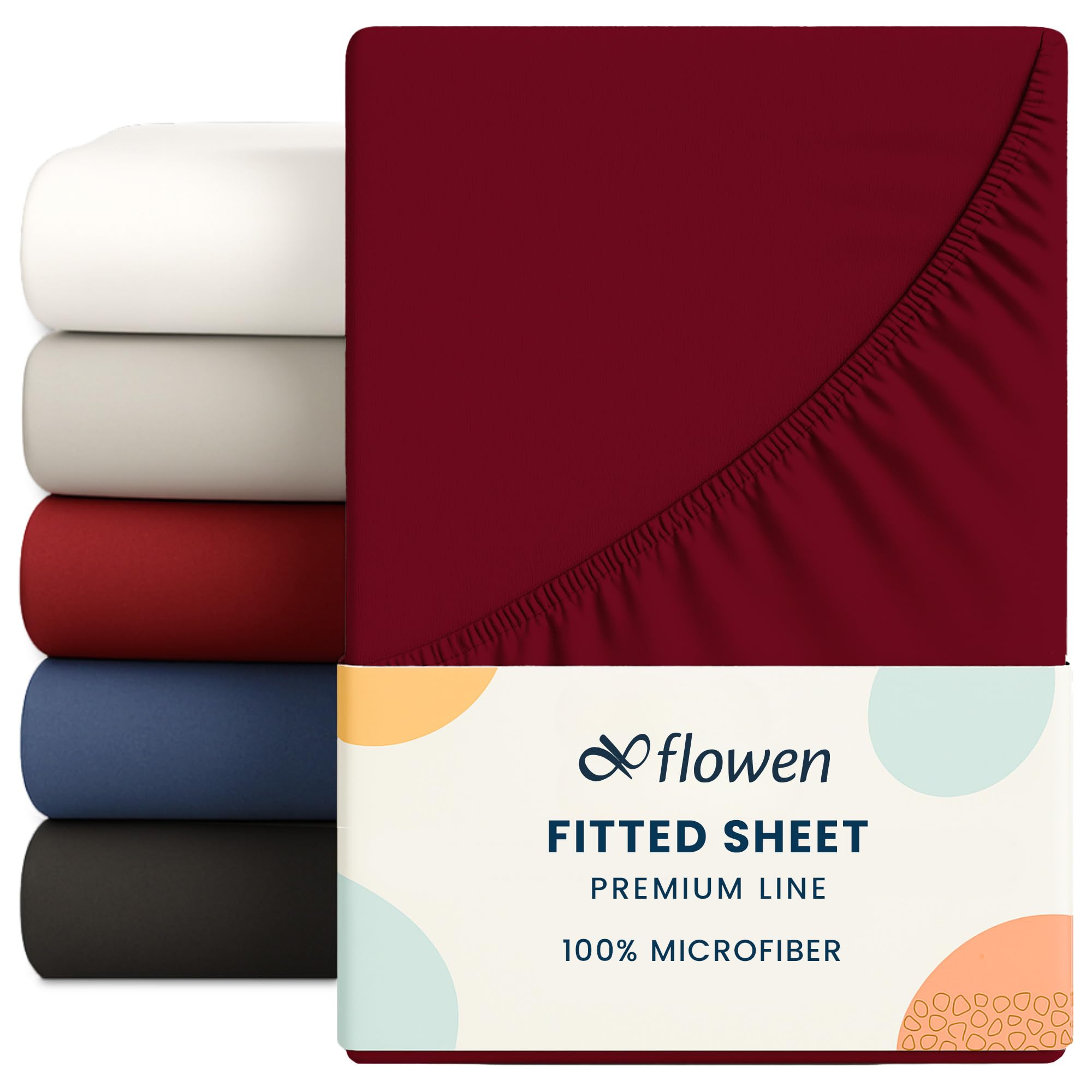 Super King size Fitted Sheet for Size 200x200 cm in Bordeaux Microfiber Bottom Fitted Sheet Deep Pocket 12 inch (up to 30cm) in Soft Brushed Microfiber Fabric Easy Care Shrinkage and Fade Resistant