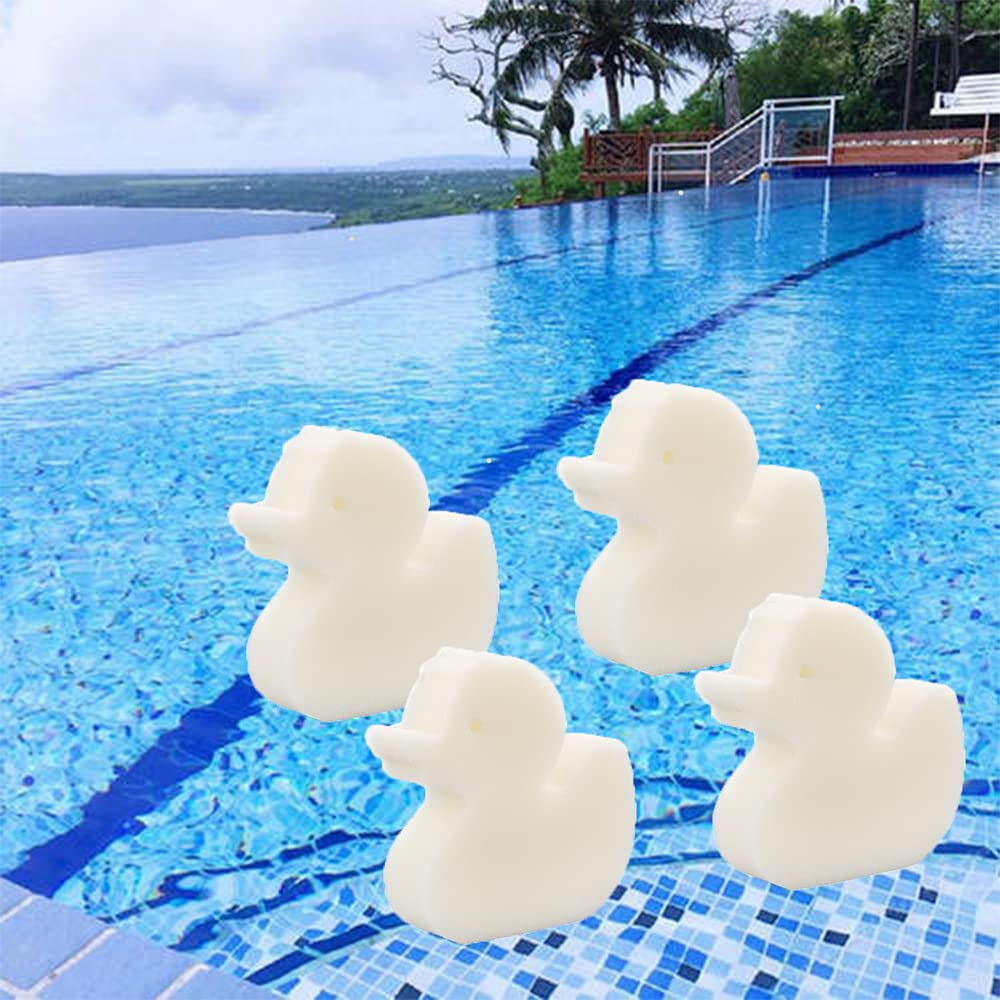 Lifreer Oil Absorbing Scum Sponge, 4 Pcs Filter Scum Sponge Hot Tub Accessories for Swimming Pool Lazy Spa Pools (White)
