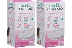 Evenflo Advanced Protectores para Lactancia, 96 Piezas, con Sistema Absorgel™, Doble Cinta Adhesiva, Cubierta con Vitamina E y Aloe Vera, 2 Paquetes de 48 Unidades