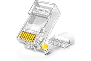 ZOERAX 100-Pack RJ45 Connectors, 2 Pieces Suit Cat6 Standard Modular Plugs for Solid or Stranded UTP Cable