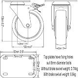 DSL Heavy Duty 4x 100mm Swivel Castor Wheel 700kg Braked Trolley Furniture view 6