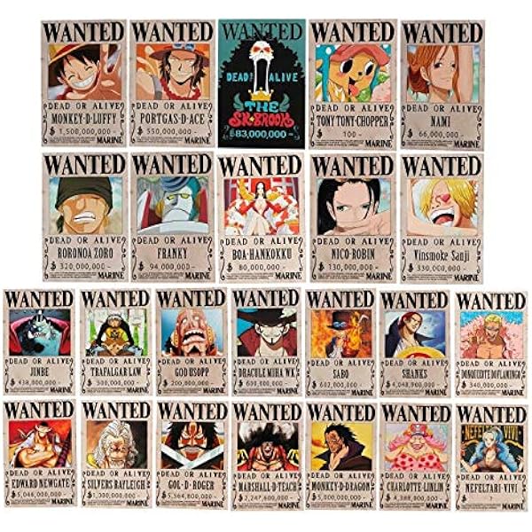 Elkjoy One Piece Wanted Poster 11 2 X 7 7 Set Of 24 Amazon Ca Generic