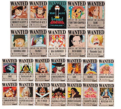 Elkjoy One Piece Wanted Poster 11 2 X 7 7 Set Of 24 Pricepulse