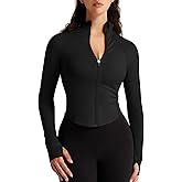 colorskin Womens Zip Up Bbl Jacket Lightweight Cropped Athletic Jacket Track Gym Workout Jackets for Running Yoga Hiking