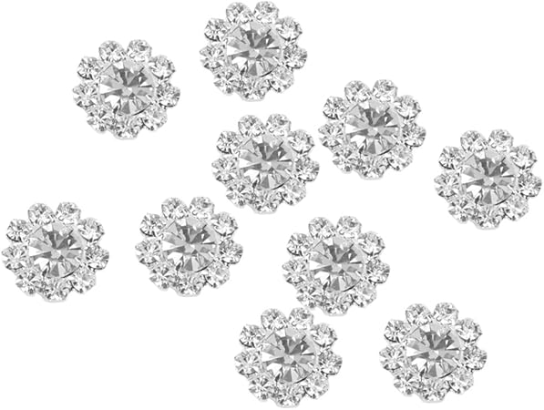 Amazon ソーイング クラフト用 クリスタル キラキラ ボタン フラワー型 12mm クリア 10個入り ボタン 通販
