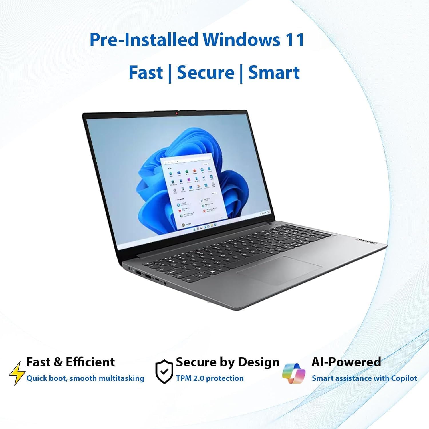Portátil Lenovo | Núcleo Intel| 15.6 Pantalla antirreflejo | 1 año de Office 365 | 8 GB de RAM | SSD de 128 GB + eMMC de 128 GB | Almacenamiento en la nube de 1 TB | Batería de 11 horas | Windows11 | Wifi 6| USB de recuperación WOWPC