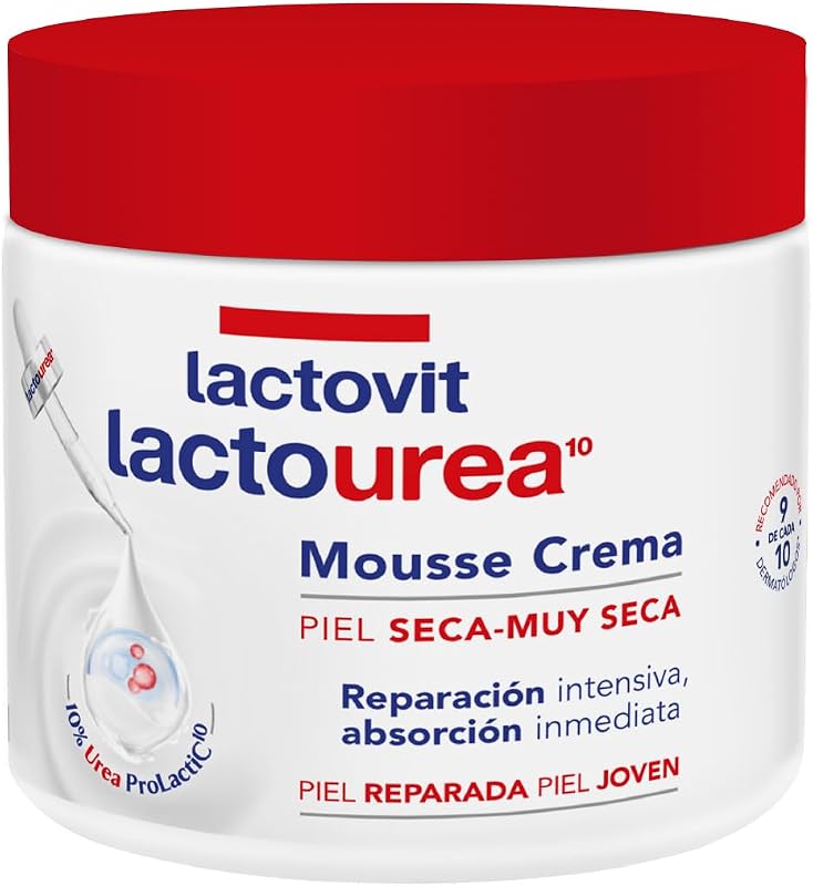 - Mousse Crème Idratante Lactourea per Corpo e Viso 24 ore Durata, per pelli secche e molto secche - 400 ml