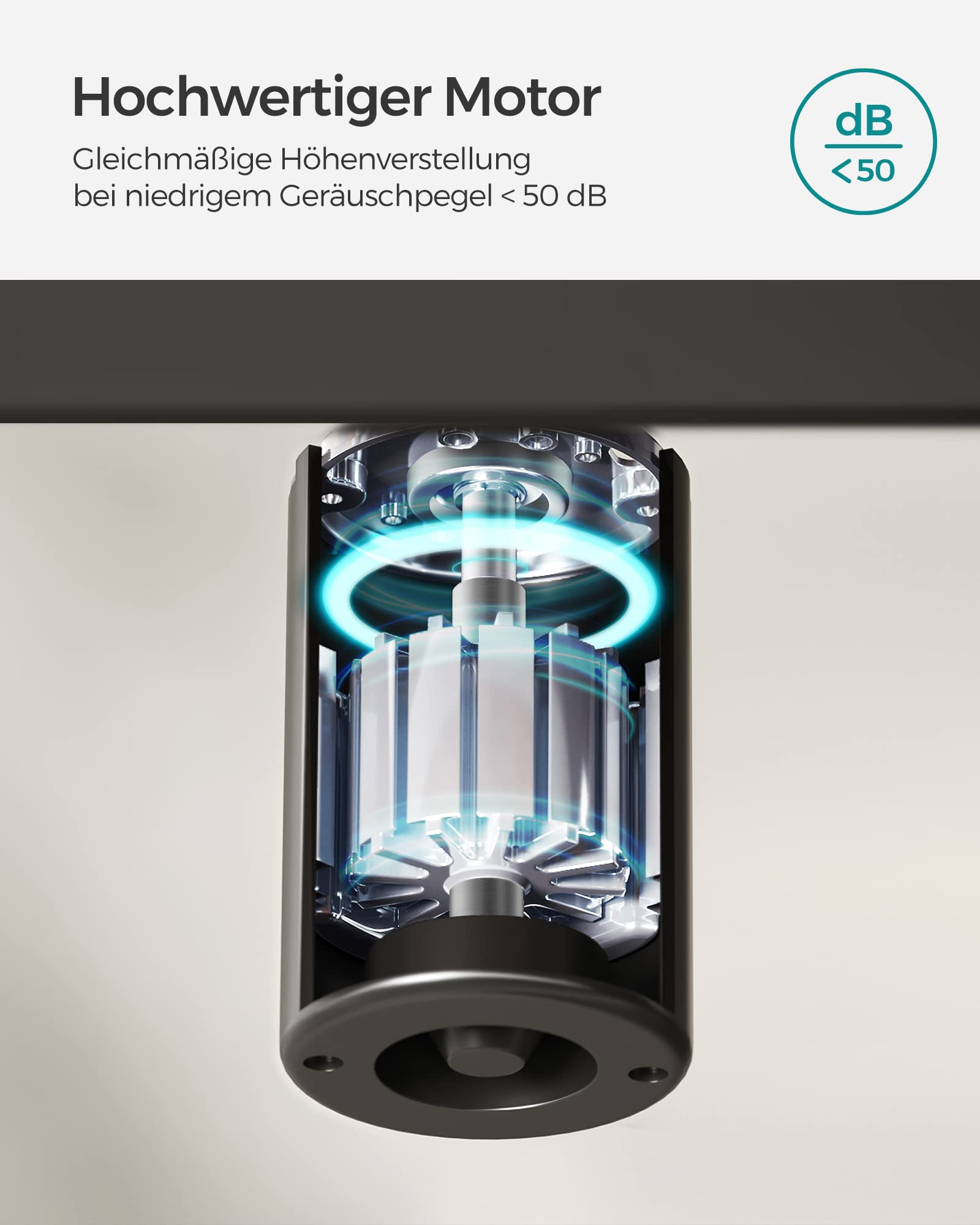 SONGMICS Tischgestell, höhenverstellbar, Schreibtischgestell, elektrischer Schreibtisch, Tischständer mit Motor, Länge verstellbar, Stahl, schwarz LSD010B01 6
