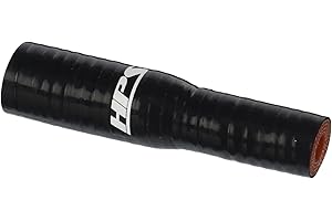 HPS HTSR-031-050-BLK Silicone High Temperature 4-ply Reinforced Reducer Coupler Hose, 100 PSI Maximum Pressure, 4" Length, 1/3" > 1/2" ID, Black