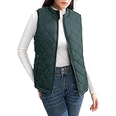 ROSE LETTER Women's Vest, Quilted Puffer Water-Resistant Zip With Pockets